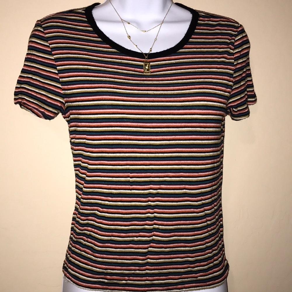 Forever 21 Multi Colored Striped T-shirt